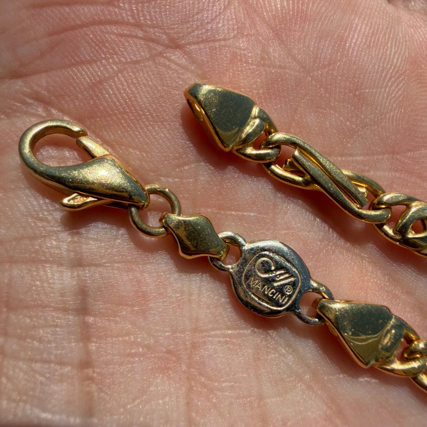 Vintage Italian Designer 18k Yellow Gold Tony Soprano Style Mariner Link Necklace (24”)