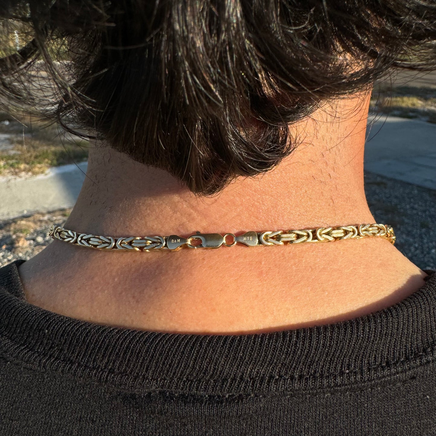 Vintage Sold 14k Yellow Gold Heavyweight Classic Byzantine Link Necklace (19”)