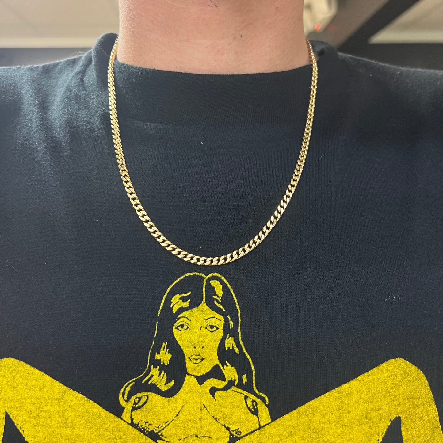 1950’s Solid 14k Yellow Gold Old School Cuban Link Necklace (20.5”)