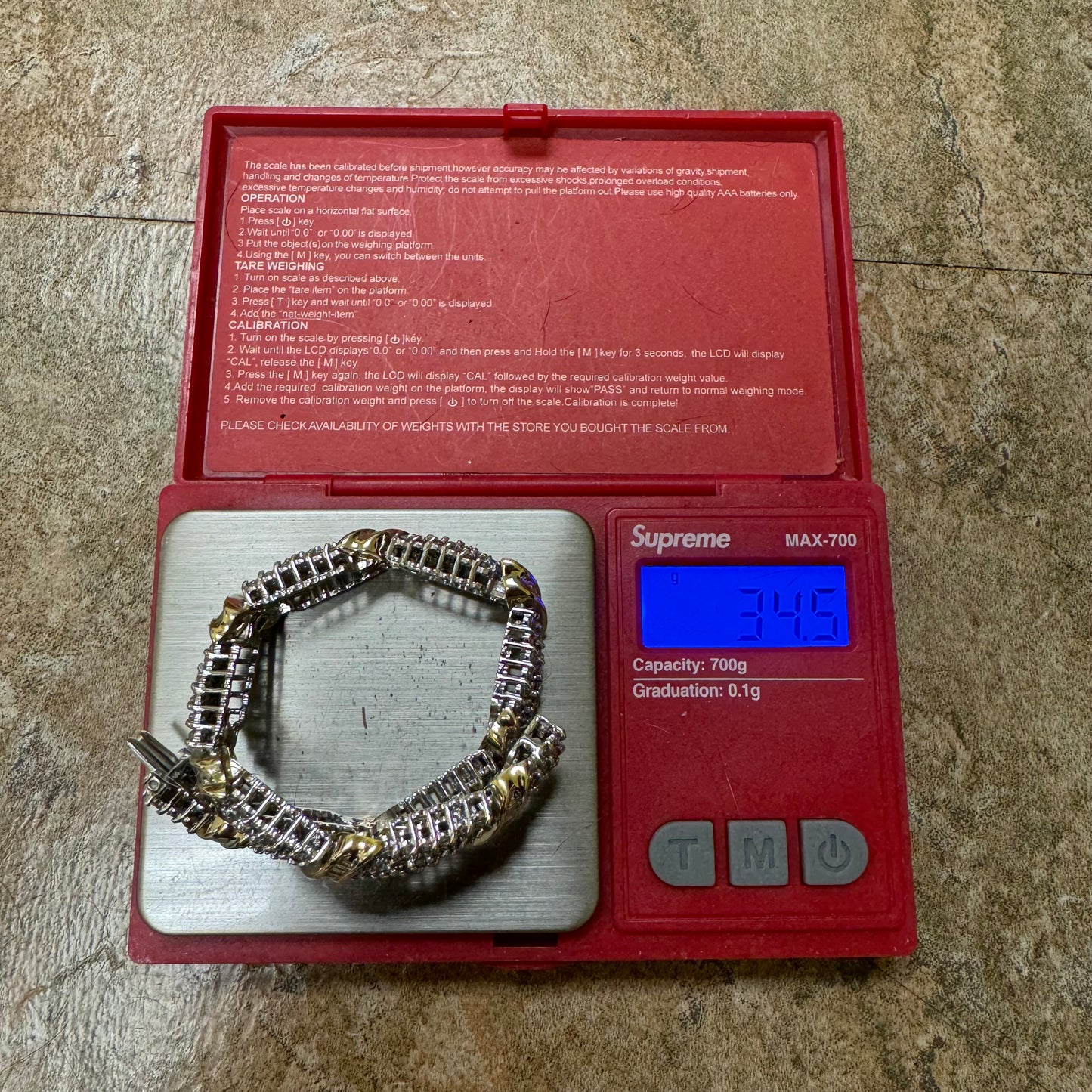 1990’s Two-Tone 14k Gold 7.55CTW Natural Diamond Bracelet (7.15”)