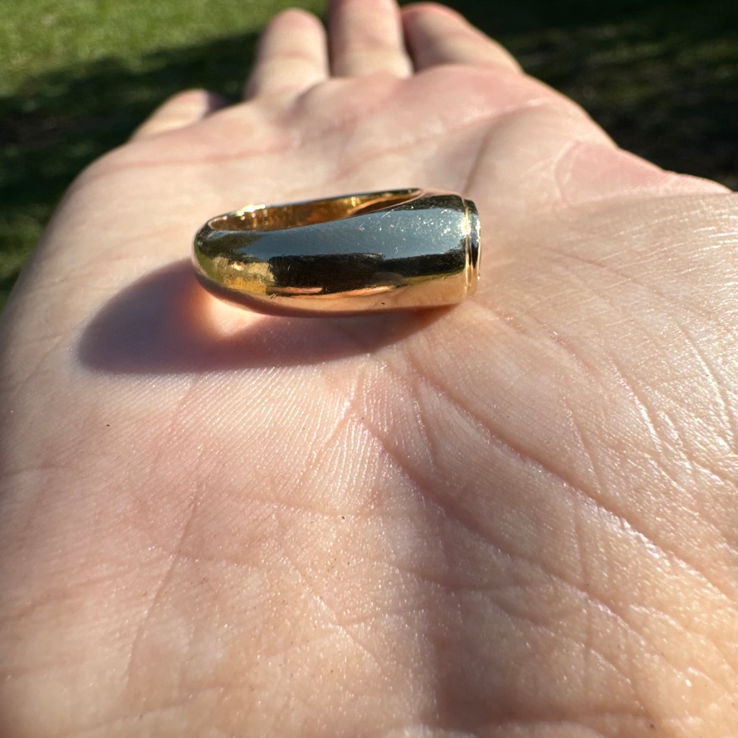 Vintage Solid 14k Yellow Gold .40ct Natutal Diamond, Ruby, Black Star Sapphire Chunky Modernist Ring (7.75)