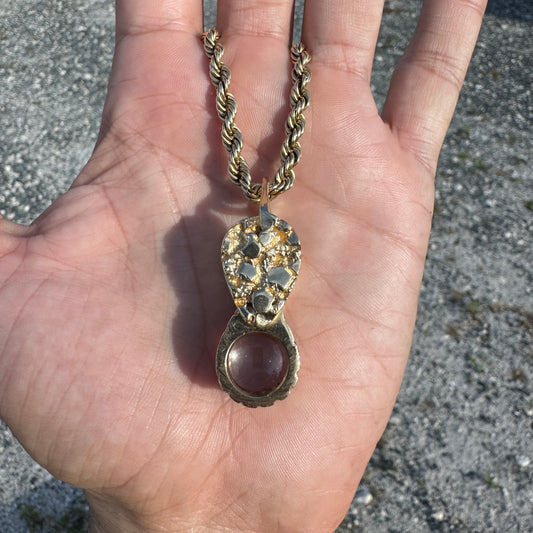 Vintage Solid 14k Yellow Gold Nugget Jewelers Loupe