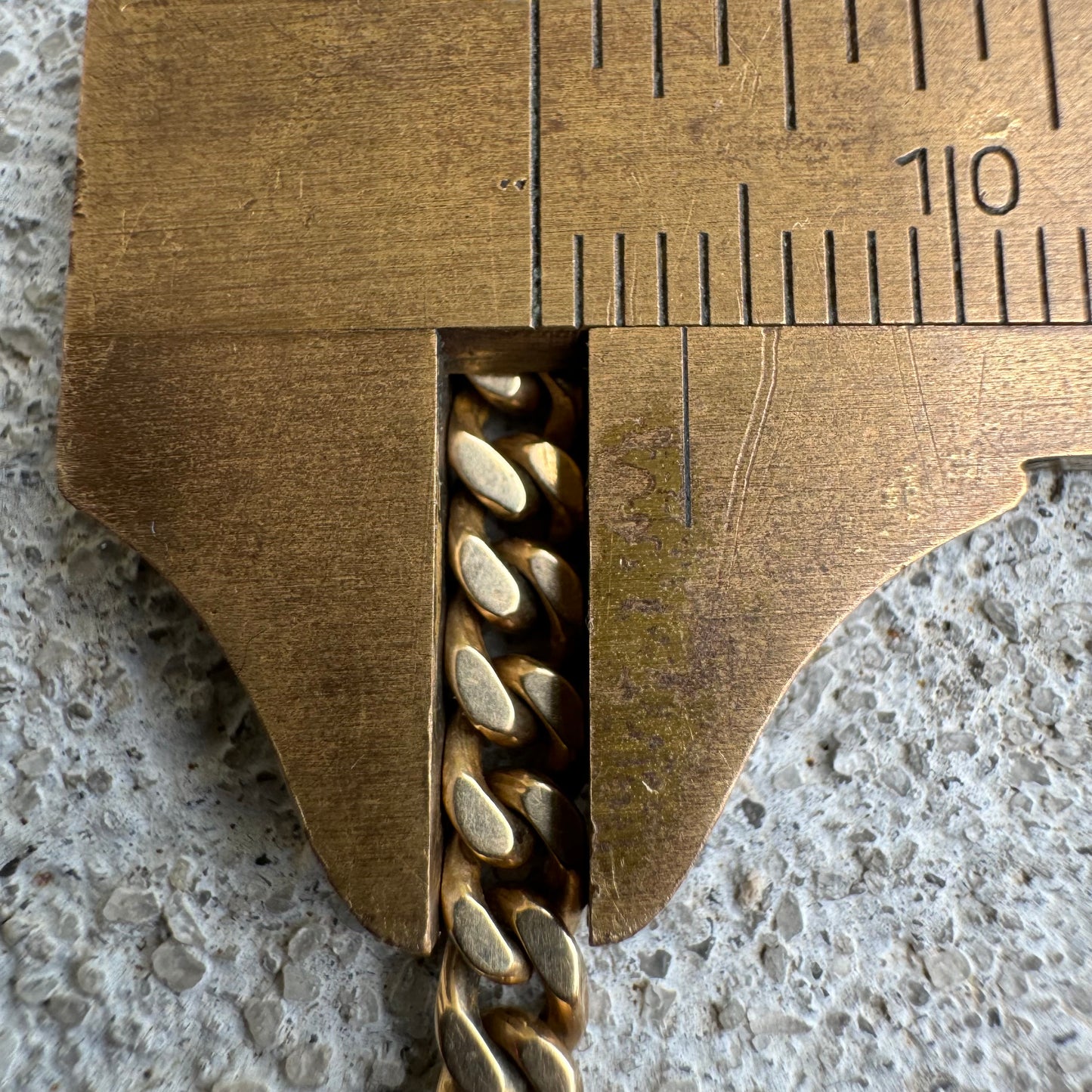 Dated 1924 Solid 14k Yellow Gold Cuban Curb Link Watch Chain Necklace (21.5”)