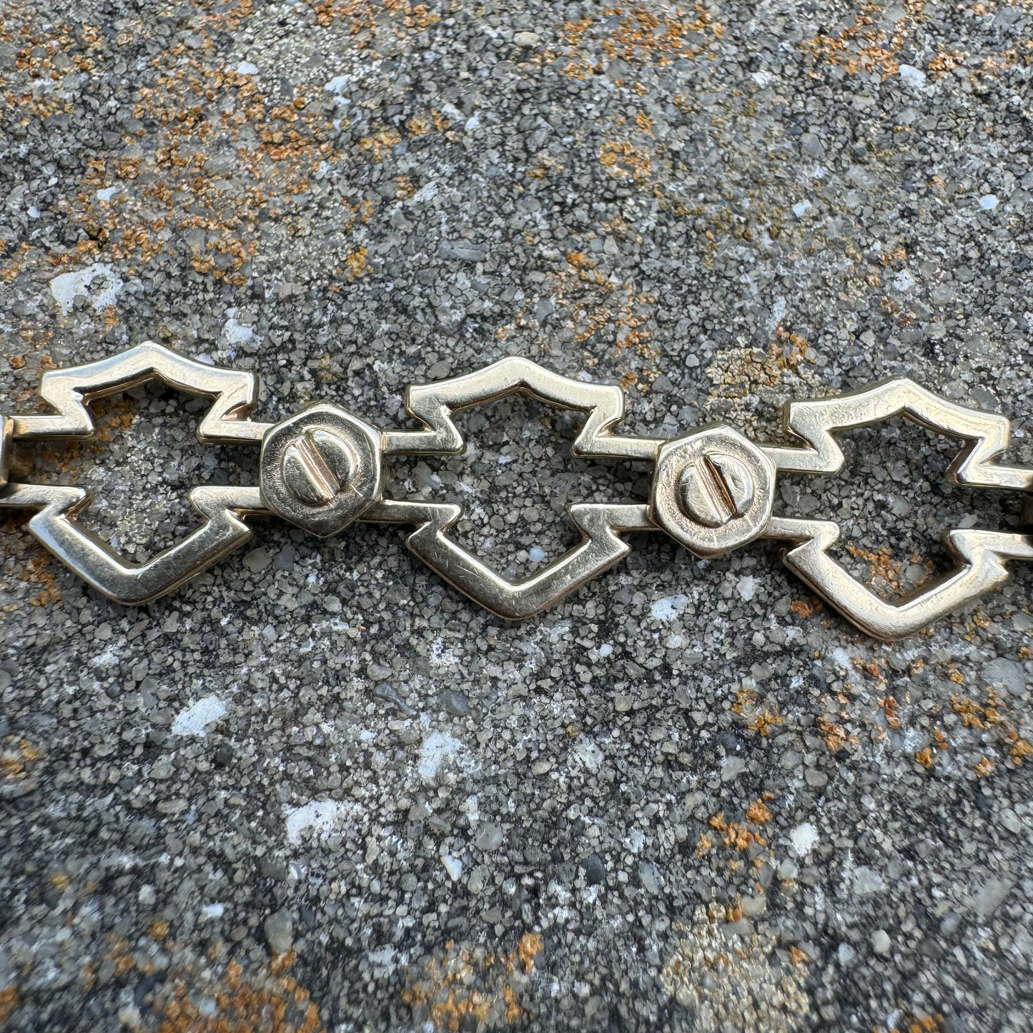 Vintage Solid 10k Yellow Gold Officially Licensed Harley-Davidson Bracelet (8.5)”