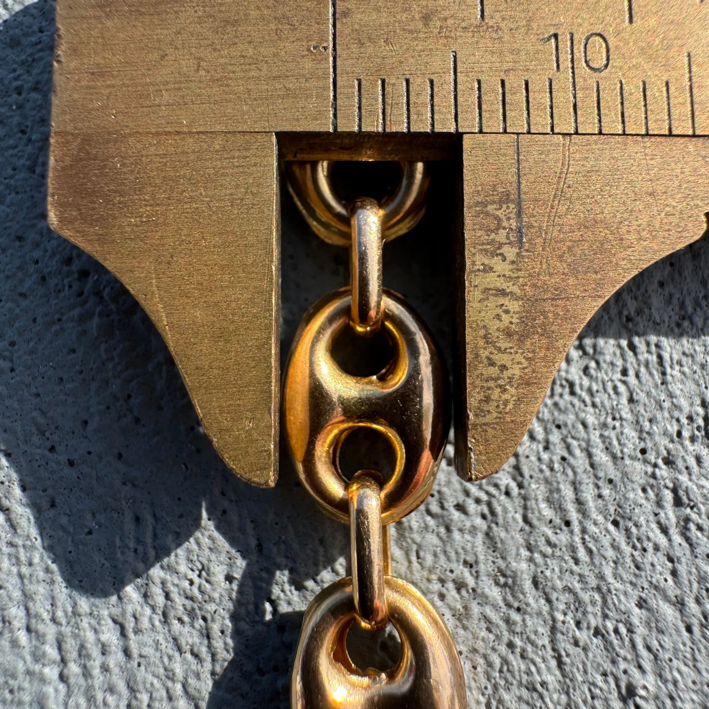 Vintage 14k Yellow Gold Italian Puffed Gucci Link Necklace (17”)