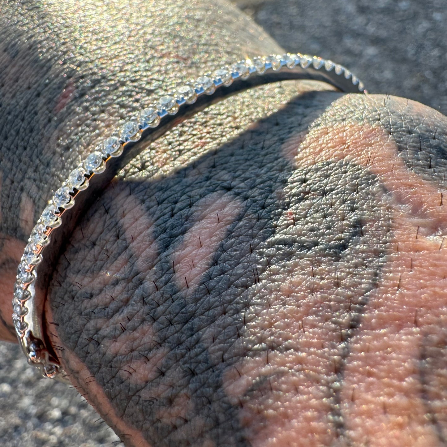 Brand New 14k White Gold 3.64CTW VS2 Natural Diamond Bangle (6.5”-7.5”)