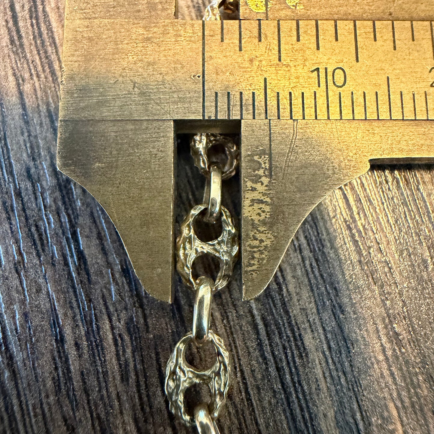 Vintage Solid 14k Yellow/Rose Gold Brutalist Mariner Link Necklace (20”)