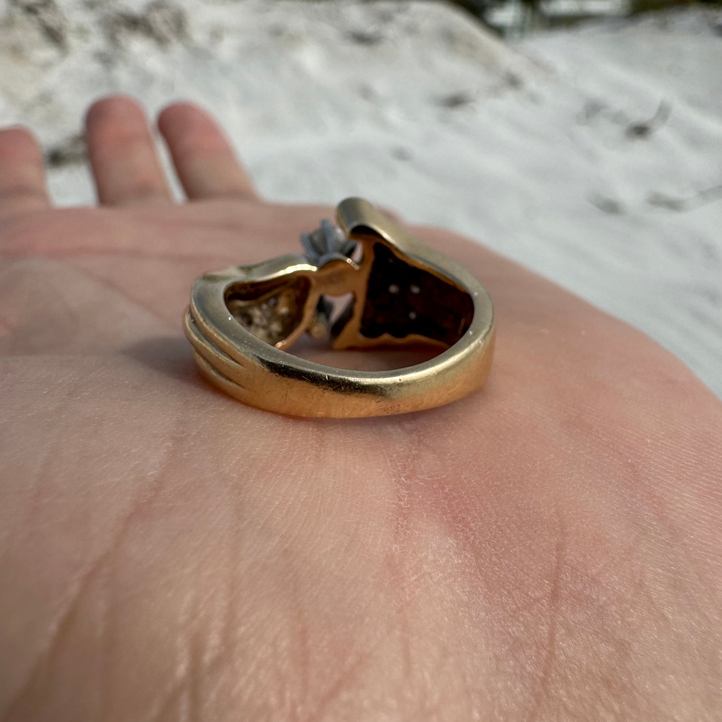 1967 14k Yellow Gold 1.25CTW Natural Diamond Flooded Hand Wrought Ring By Stuller (6.5)