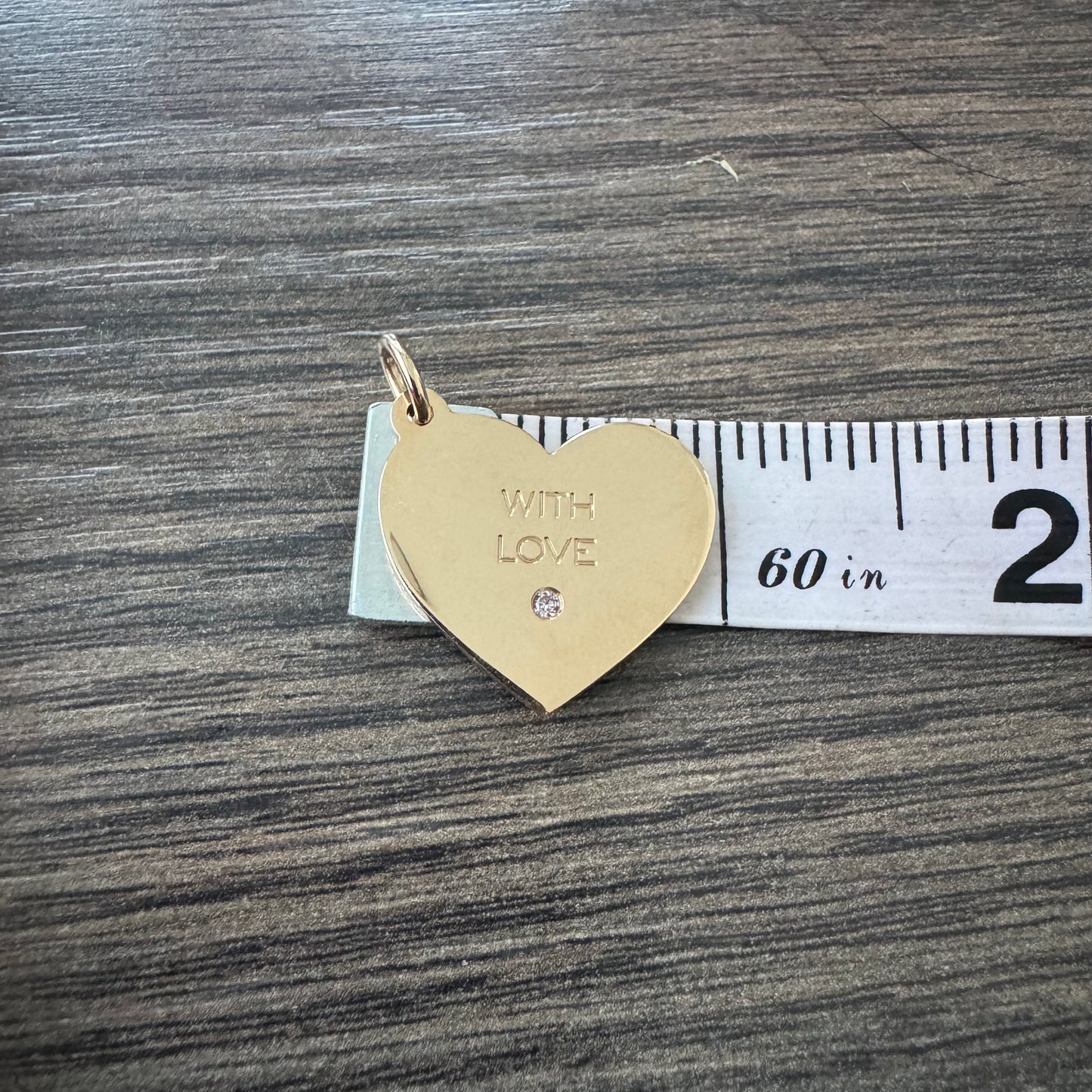 Vintage Tiffany & Co. Solid 18k Gold “With Love” Natural Diamond Heart Pendant