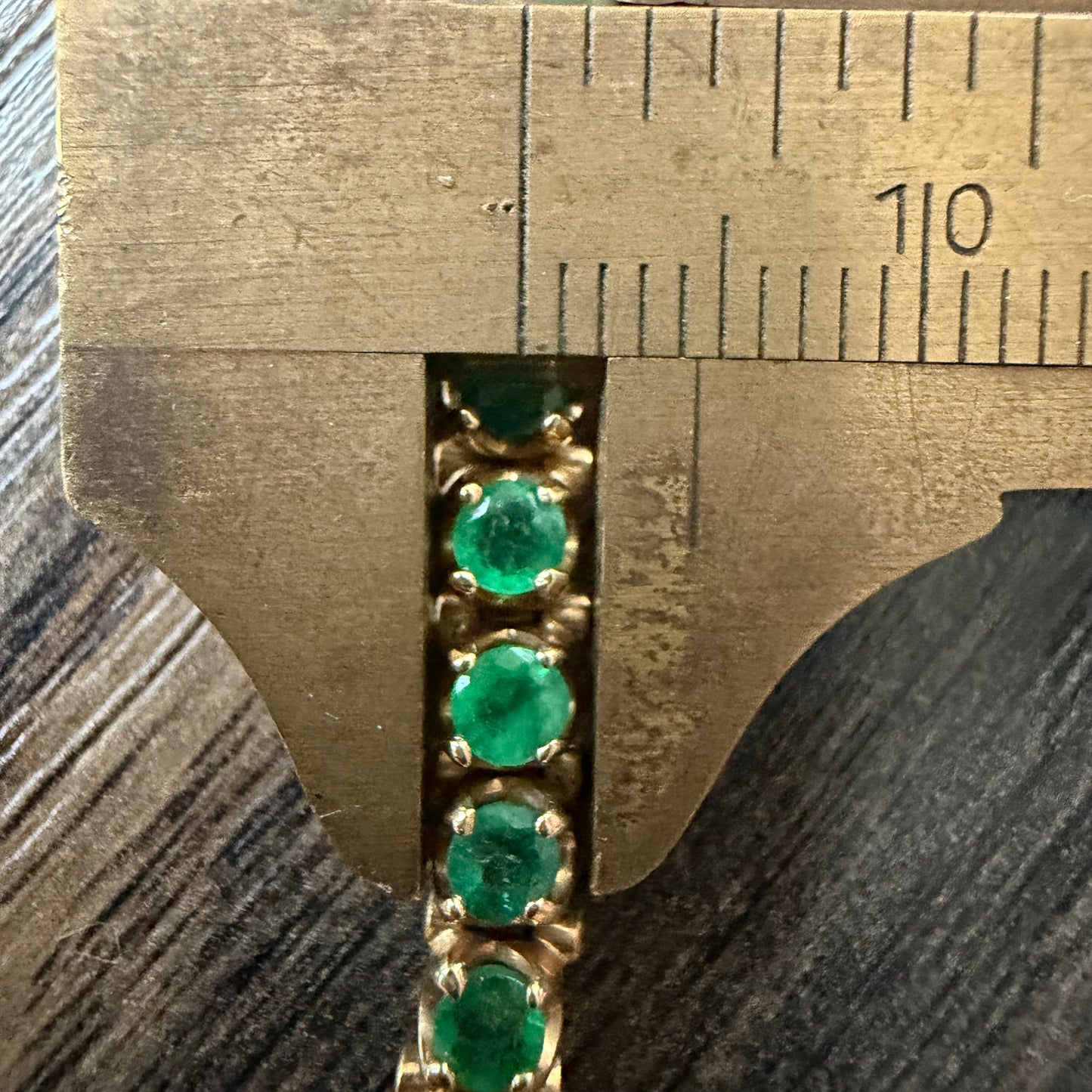 Vintage Solid 14k Yellow Gold 4.5ctw Natural Emerald Tennis Bracelet (7.5”)