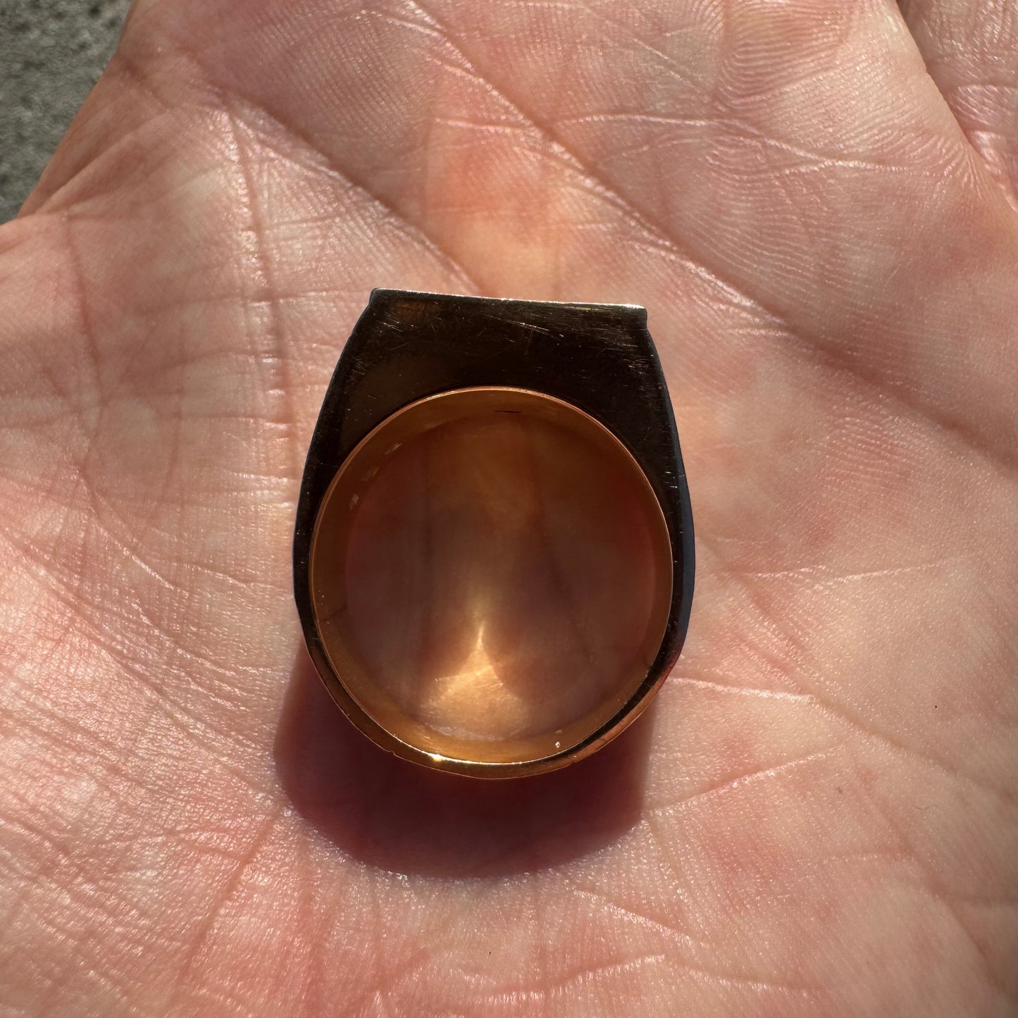 Mid-Century 14k Yellow Gold 21.6k Mexican Dos Pesos Coin Ring (9)