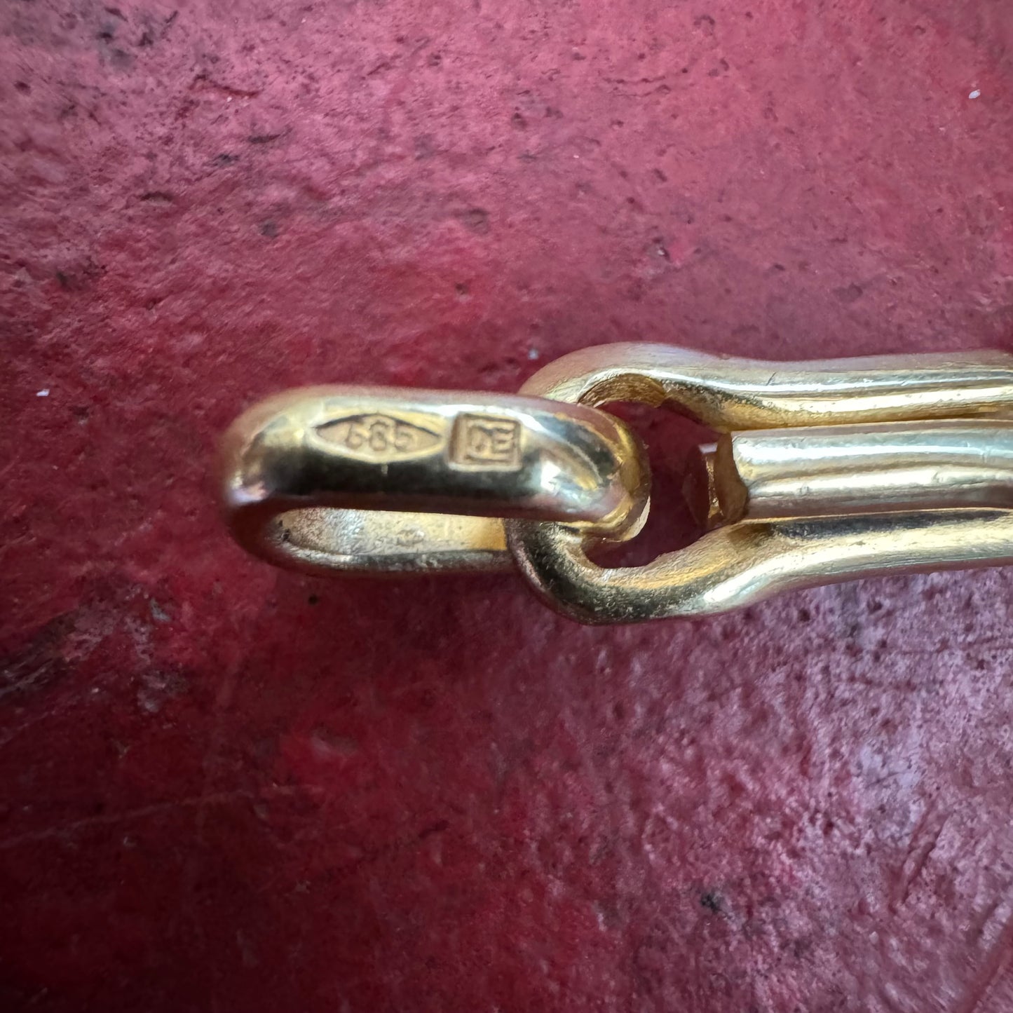 Vintage Solid 14k Yellow Gold Unique Link Designer Bracelet By “La Pepite”(8”)