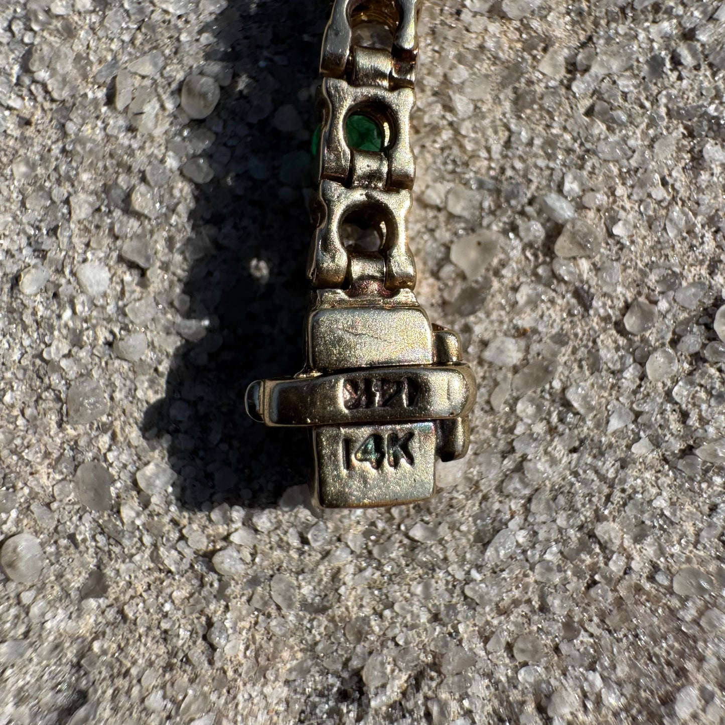 Vintage 14k Yellow Gold 3.5ctw Natural Diamond And Emerald Classic Tennis Bracelet (7.25”)