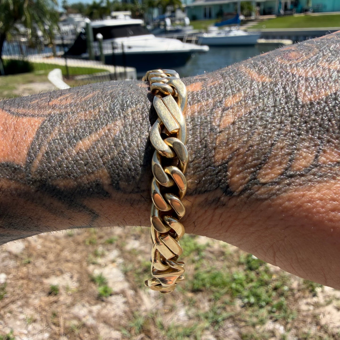 Vintage Solid 14k Yellow Italian Gold Super Heavyweight Tony Soprano Link Bracelet (8”)