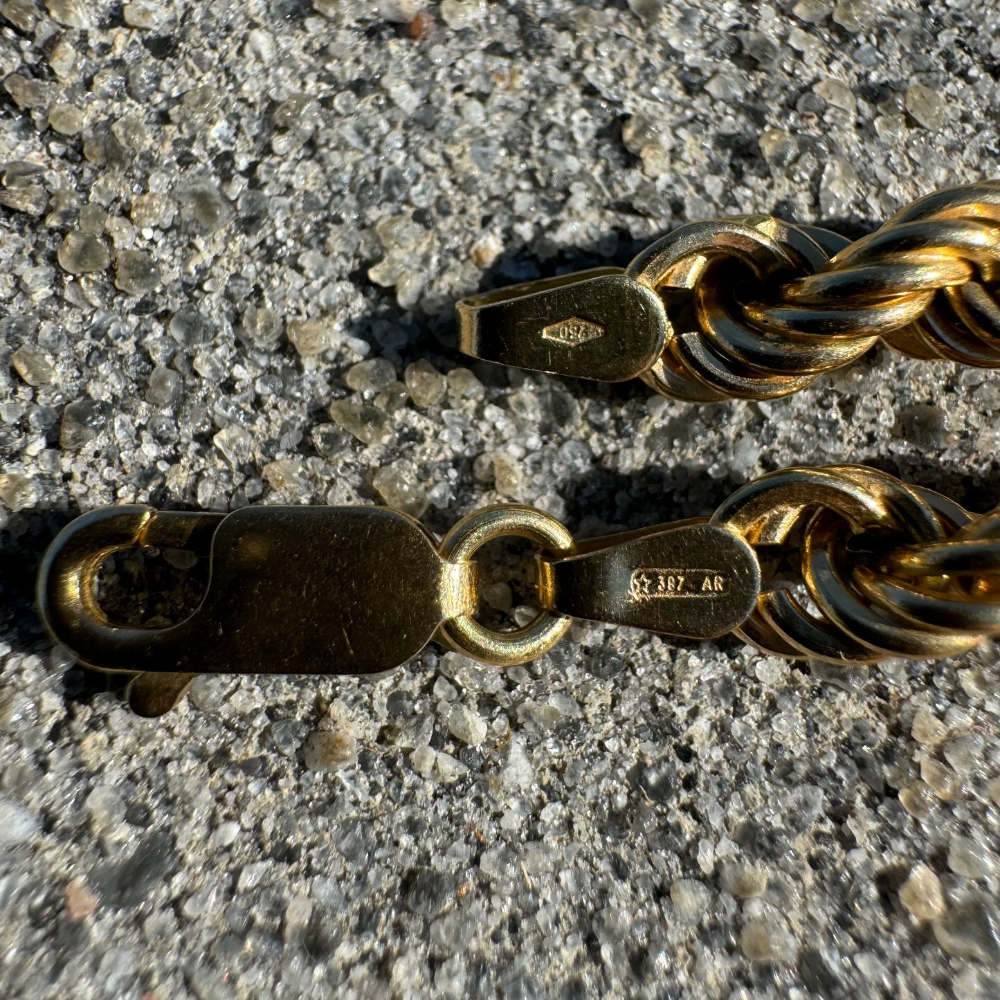Vintage Italian 18k Yellow Gold Classic Braided Rope Chain Necklace (20”)