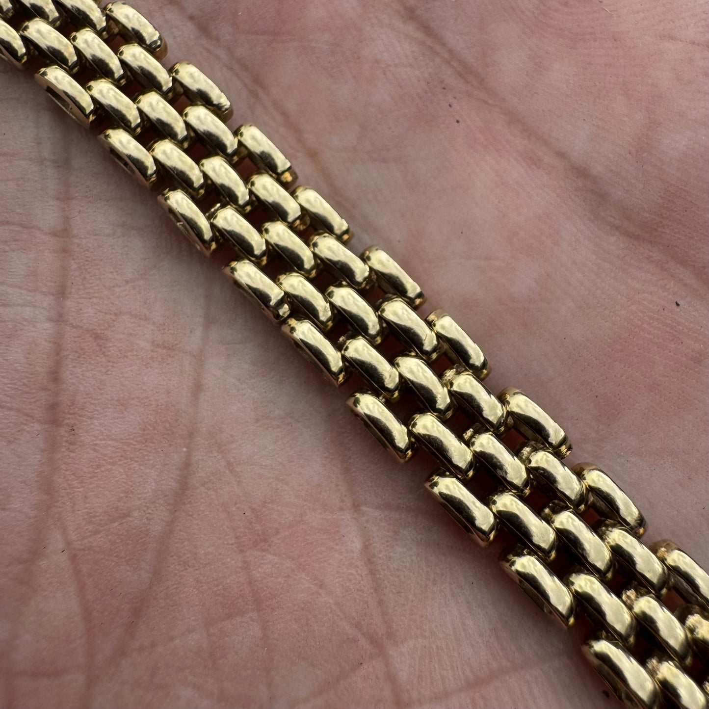 Vintage Solid 14k Yellow Gold Panthère Link Bracelet (7.25”)