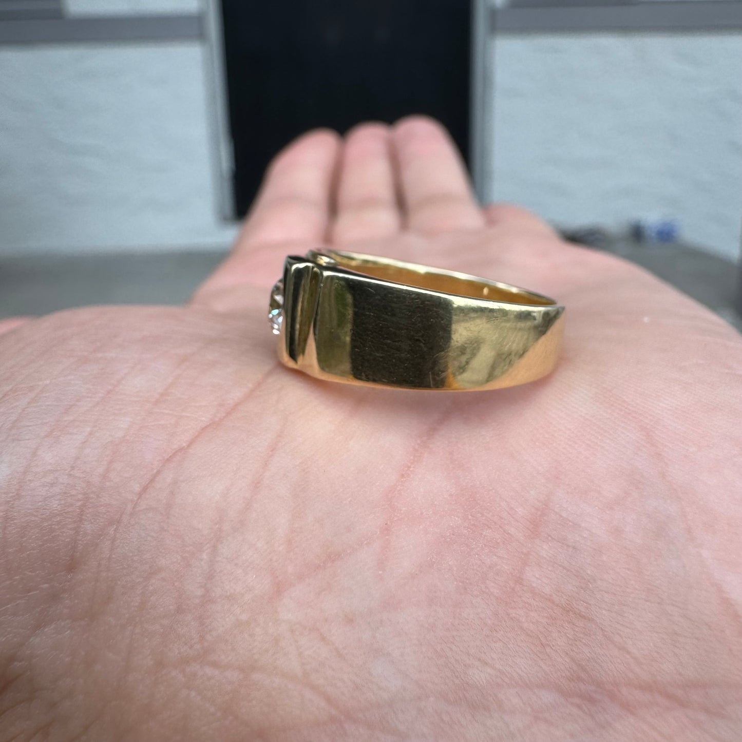 Vintage .73ct Old Euro Cut Natural Diamond Solid Backed 18k Yellow Gold Ring (9.5)