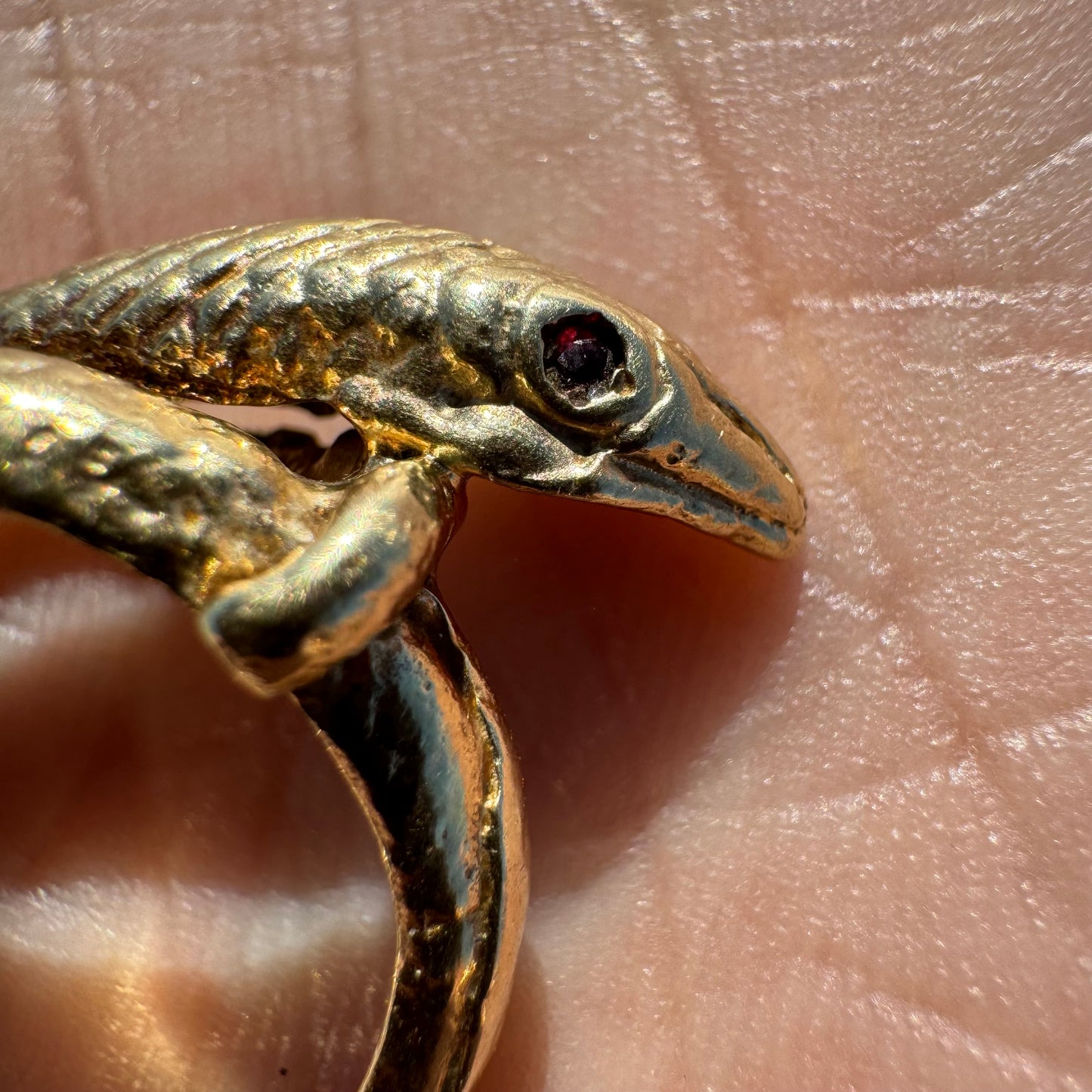 Victorian 14k Yellow Gold Snake Ring (5.5)