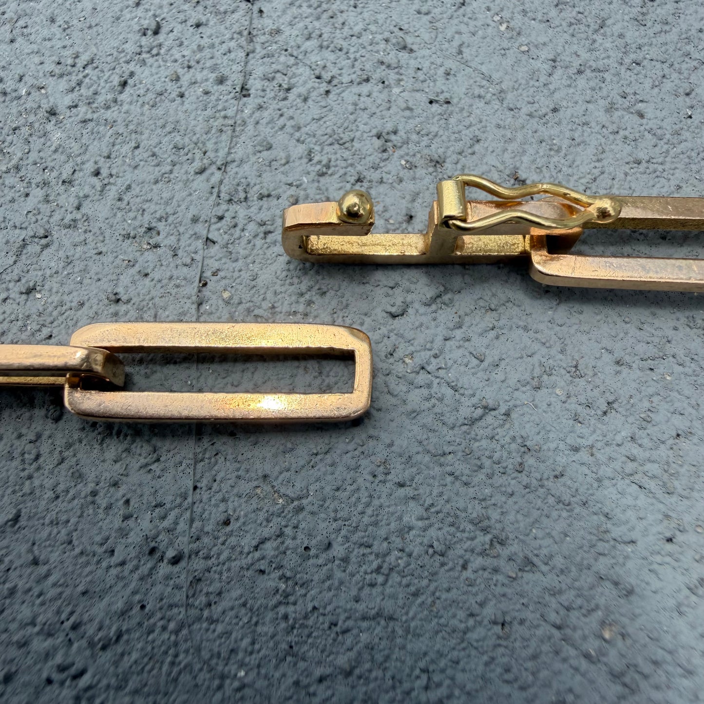 Vintage Solid 18k Yellow Gold Heavyweight Paperclip Link Necklace (23.5”)