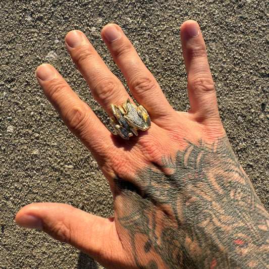 Circa 1960’s Heavyweight 14k Yellow Gold .75ctw Natural Single Cut Diamond Brutalist Ring (10.75)