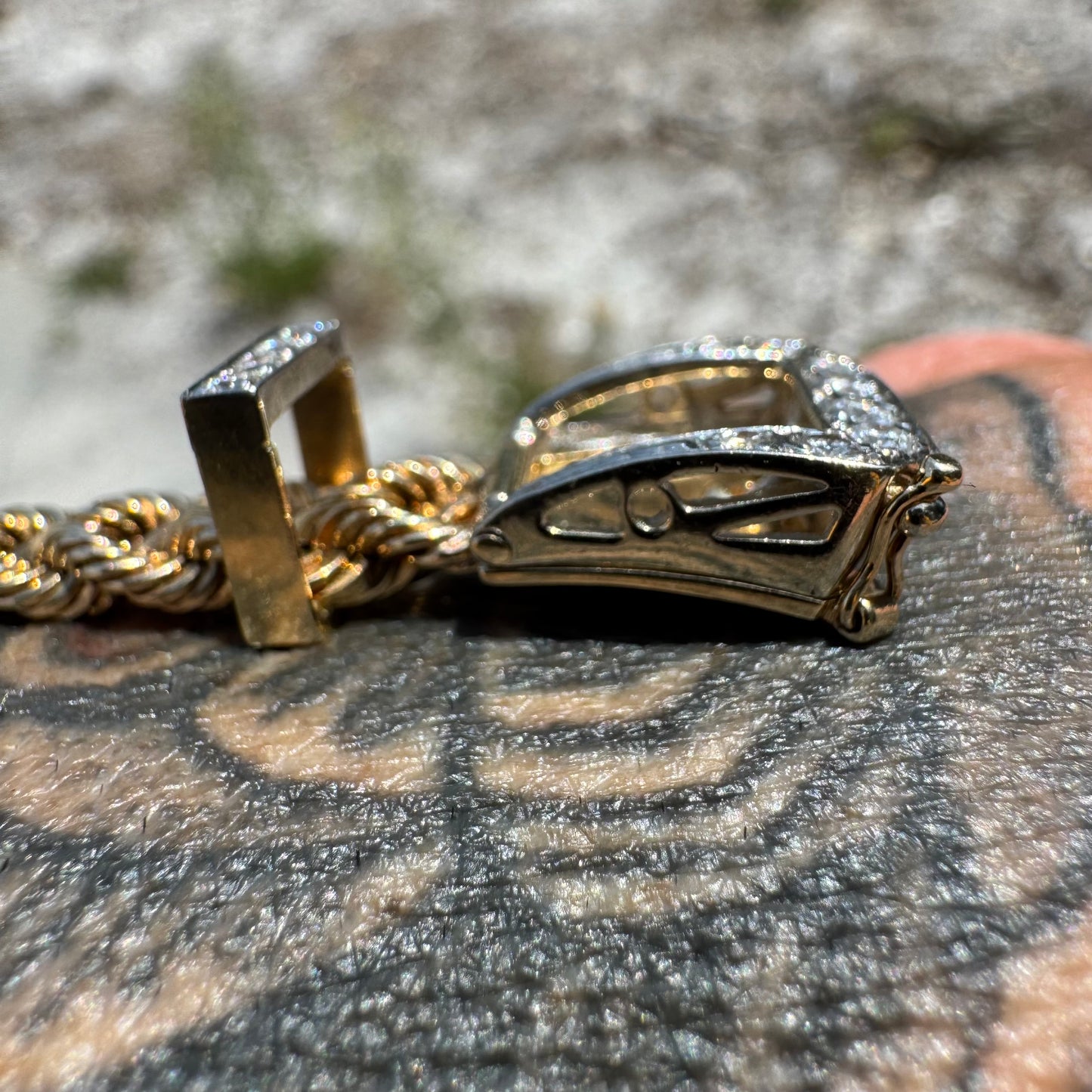 Circa 1970’s Solid 14k Yellow Gold .75ctw Natural Diamond Double Rope Belt Bracelet (Fits 5”-7”)