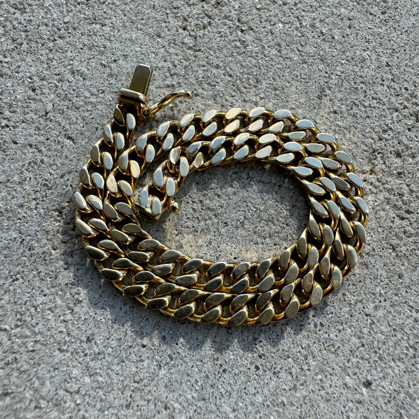 Solid 14k Yellow Gold Cuban Link Bracelet (7.5”)