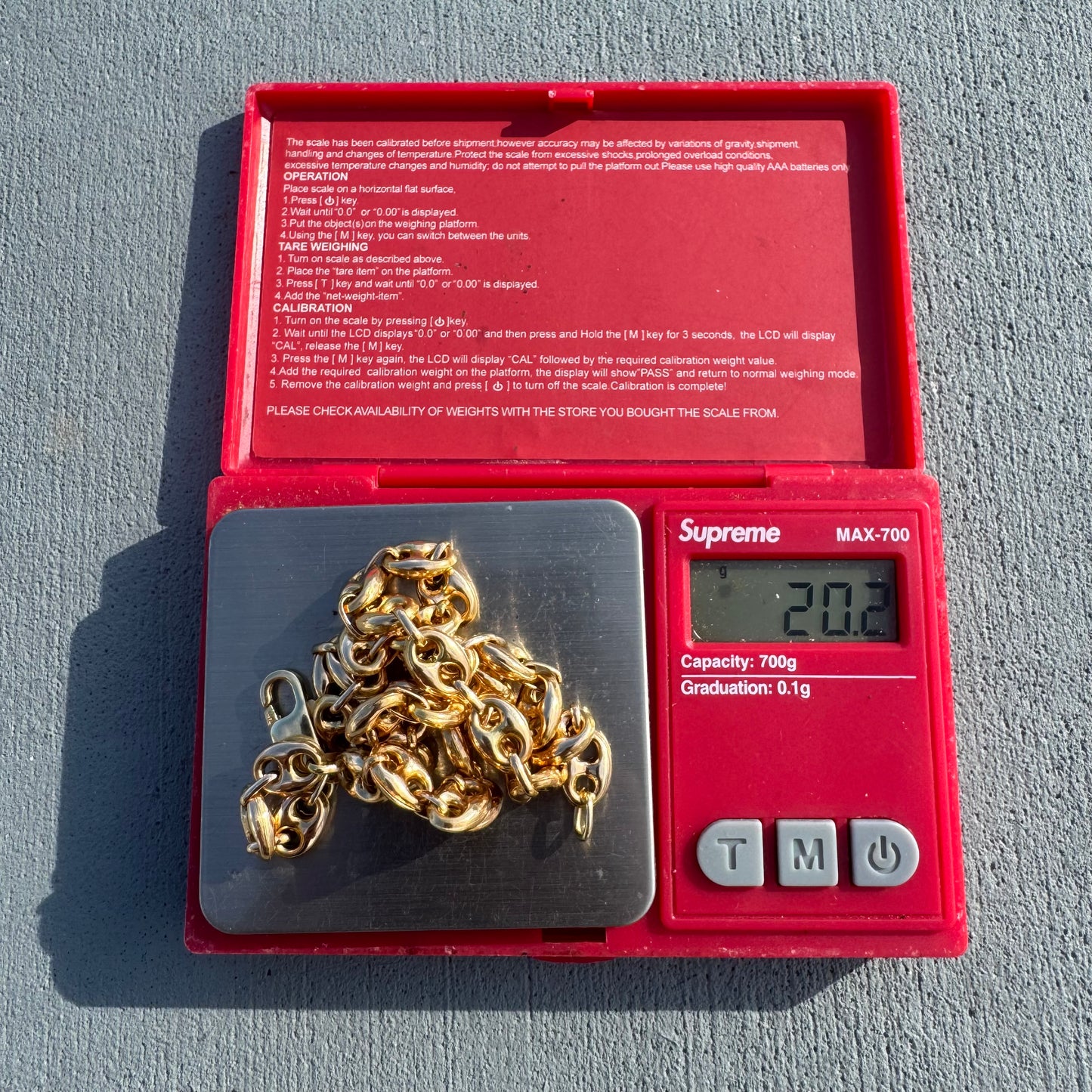 Vintage 14k Yellow Gold Italian Puffed Gucci Link Necklace (17”)