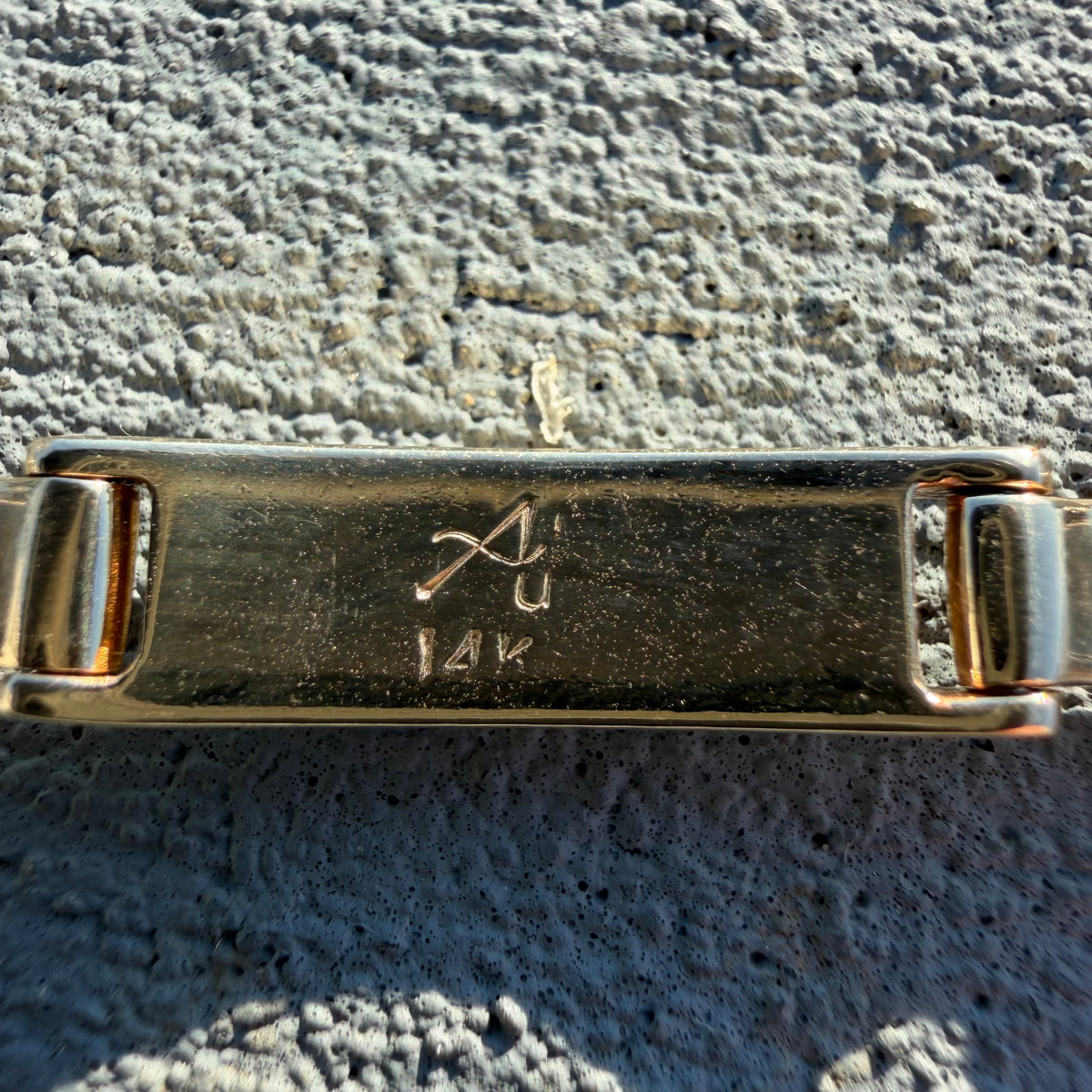 Vintage Solid 14k Yellow Gold Inlaid Gold-bearing Quartz Bracelet (7.75”-8”)