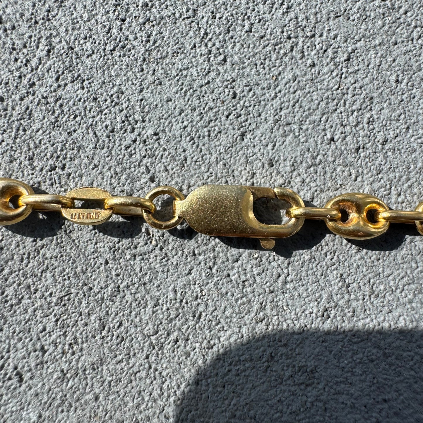 Vintage 14k Vibrant Yellow Gold Italian Puffed Mariner Link Necklace (20.75”)