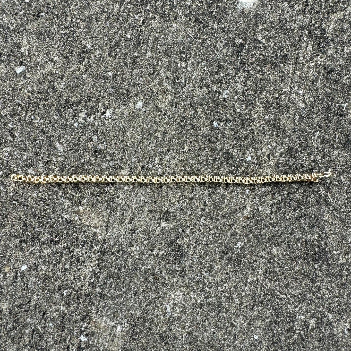 Vintage 2.5CTW Natural VS Diamond 14k Yellow Gold S-Link Tennis Bracelet (6.75”)