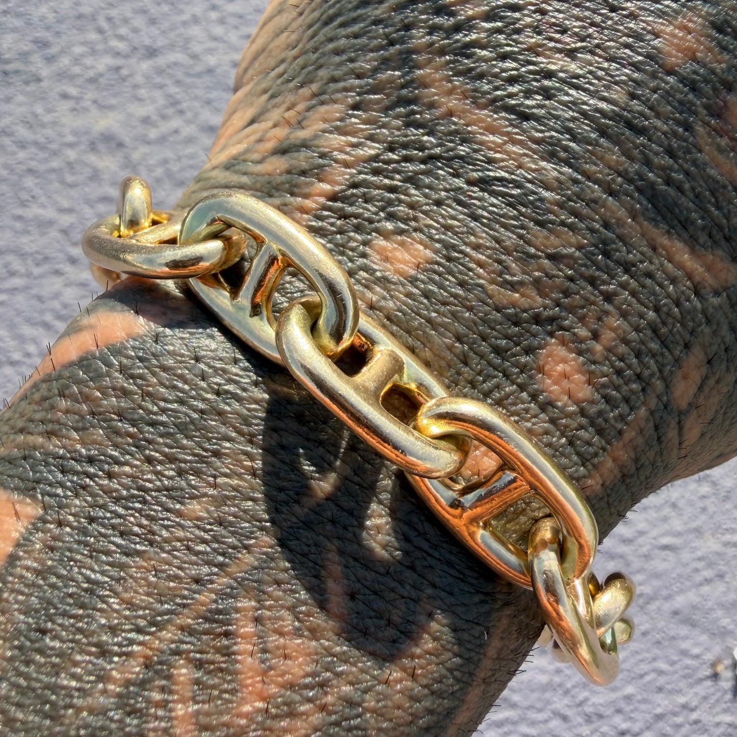 1970’s Super Heavyweight Solid 14k Yellow Gold Chunky Chaine D’ Ancre Mariner Link Bracelet (9.5”)