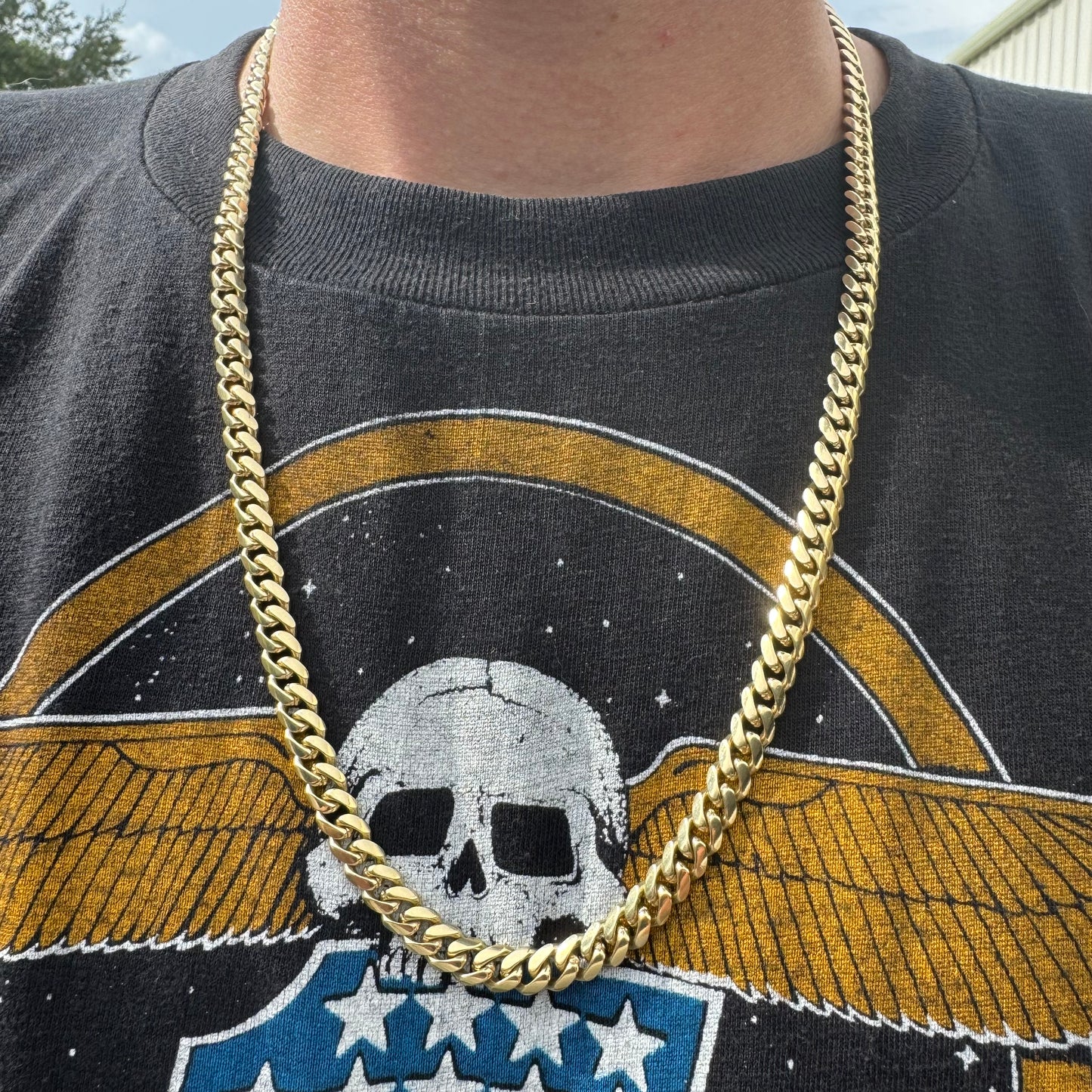 1980’s/90’s Solid 18k Yellow Italian Gold Handmade Heavyweight Cuban Link Necklace (24.25”)
