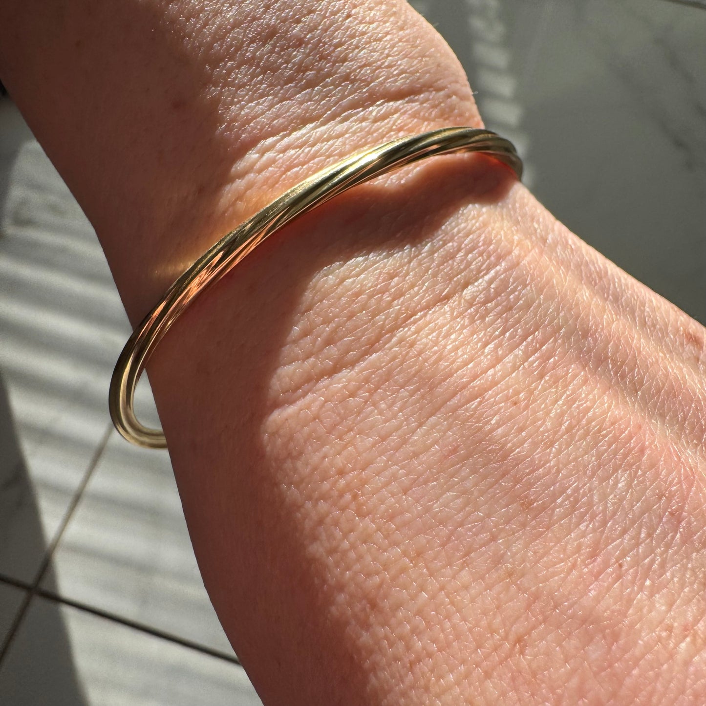 Vintage Tiffany & Co. 14k Yellow Gold Bangle Bracelet (7.5”)