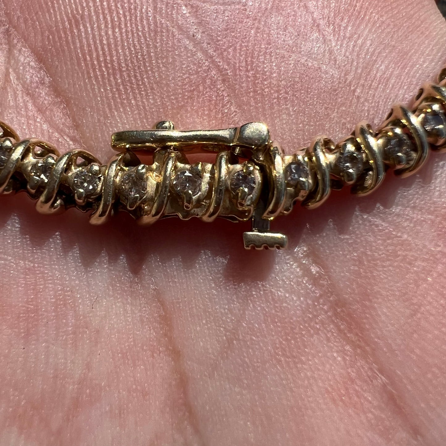 Vintage 14k Yellow Gold Heavyweight 1.0CTW Natural Diamond Classic Tennis Bracelet (7”)