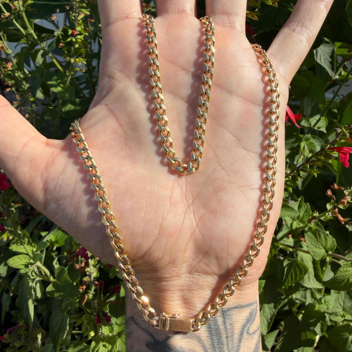 Vintage Balestra Solid 14k Yellow Italian Gold Cuban Curb Link Necklace (20”)