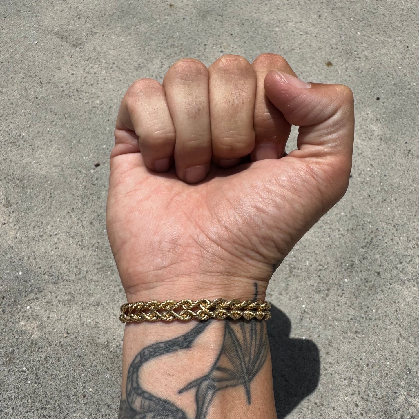 Circa 1970’s Solid 14k Yellow Gold .75ctw Natural Diamond Double Rope Belt Bracelet (Fits 5”-7”)