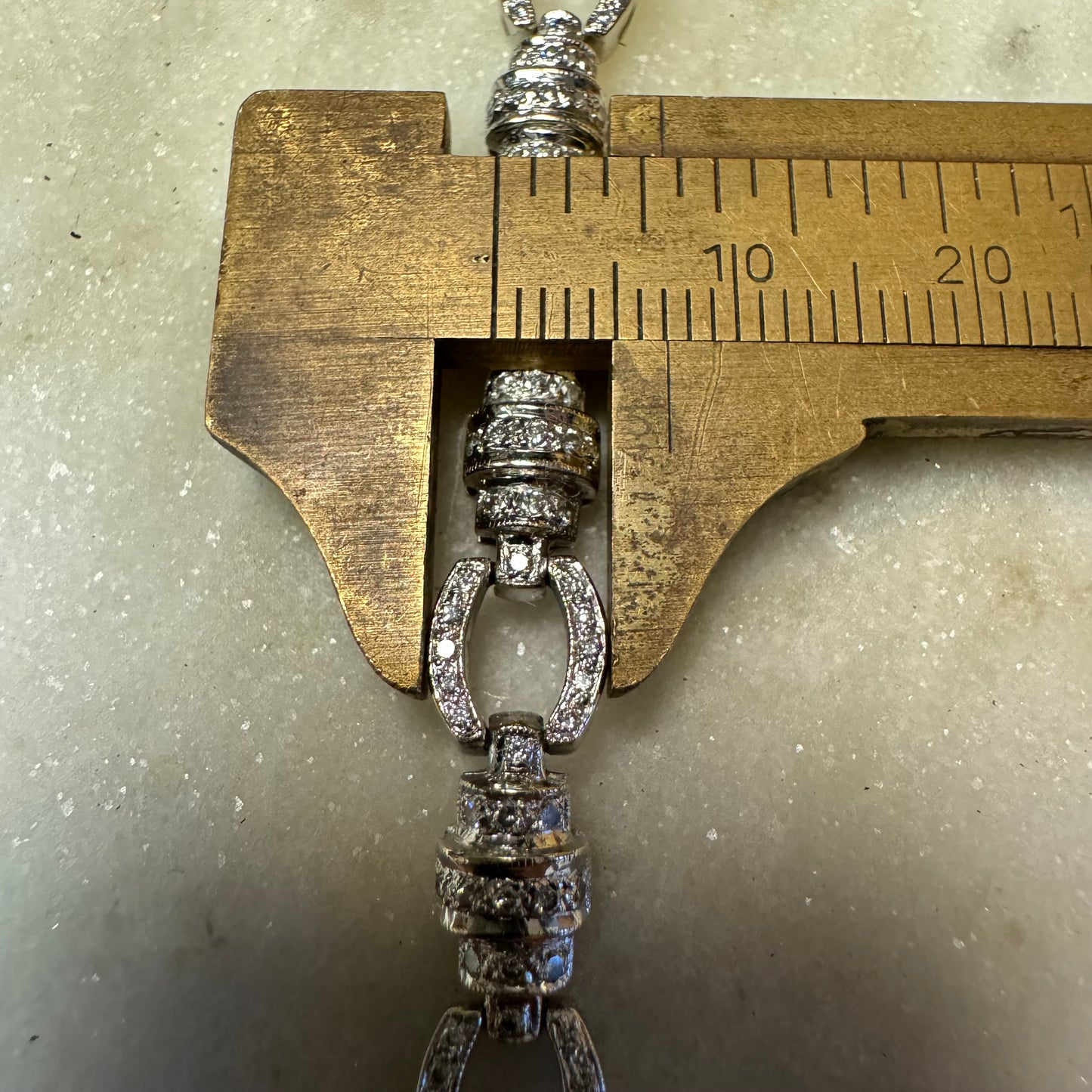 Vintage Solid 18k White Gold Handset 2.53CTW Natural Diamond Flooded Bracelet (7.35”)