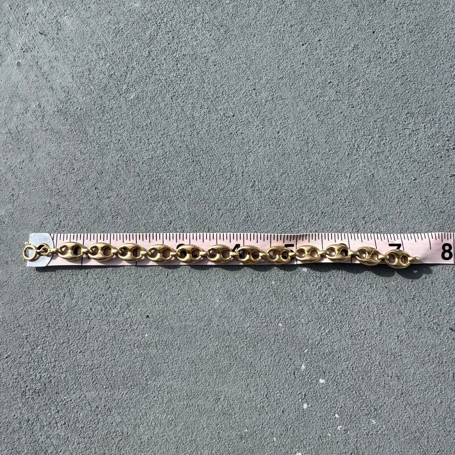 Vintage 18k Yellow Gold Chunky Puffed Mariner Link Bracelet (7”)