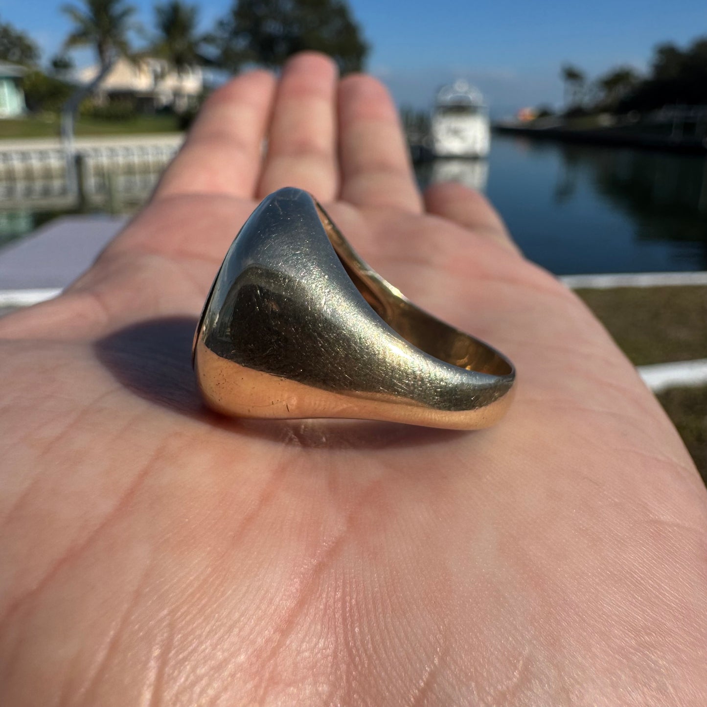 1670’s Spanish Cob 14k Yellow Gold Coin Ring (11.5)