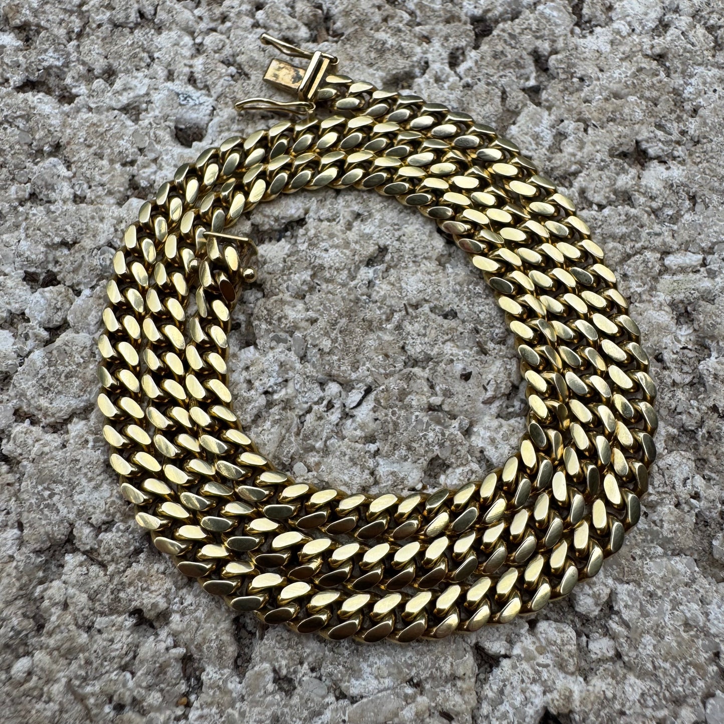 Classic Solid 10k Yellow Gold Heavyweight Miami Cuban Link Necklace (18.5”)