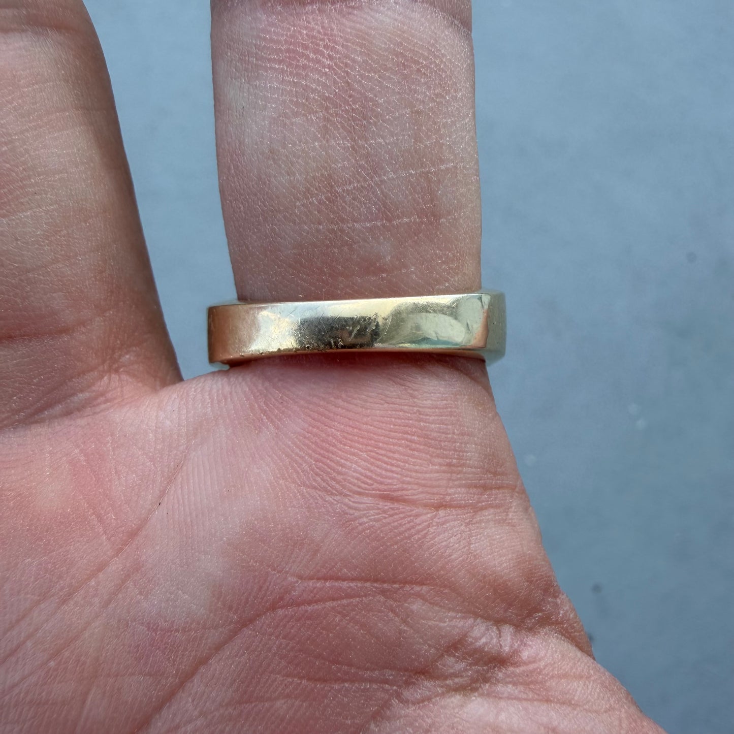 Vintage Custom Made Solid 14k Yellow Gold .50ctw VS+ Natural Diamond Trilogy Longhorn Signet Ring (12.5)