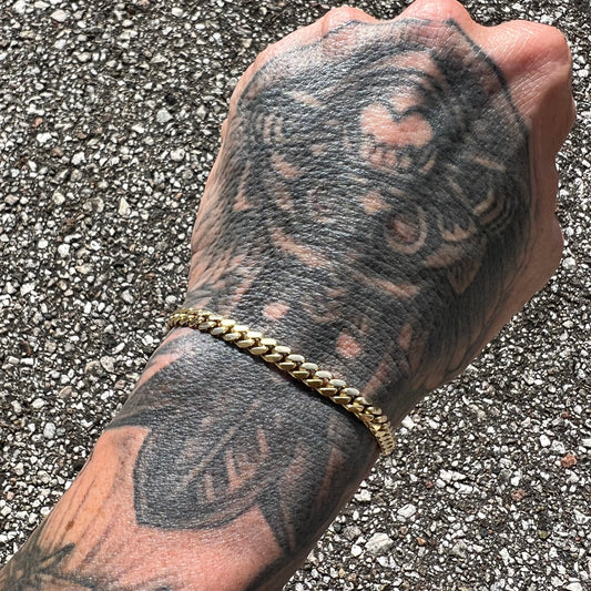 Vintage Solid 14k Yellow Gold Miami Cuban Link Bracelet (8”)