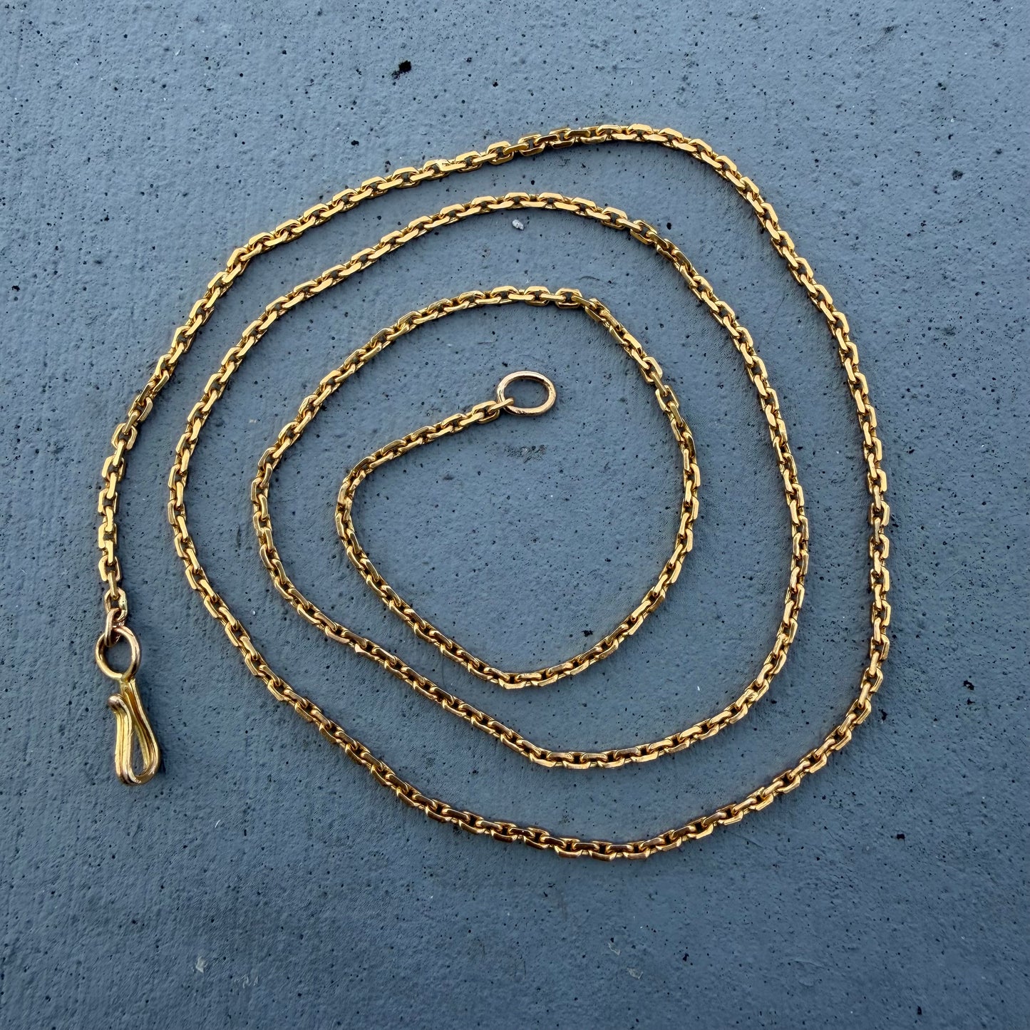 Vintage Solid 22k Yellow Gold Anchor Link Baht Chain Necklace (25.5”)