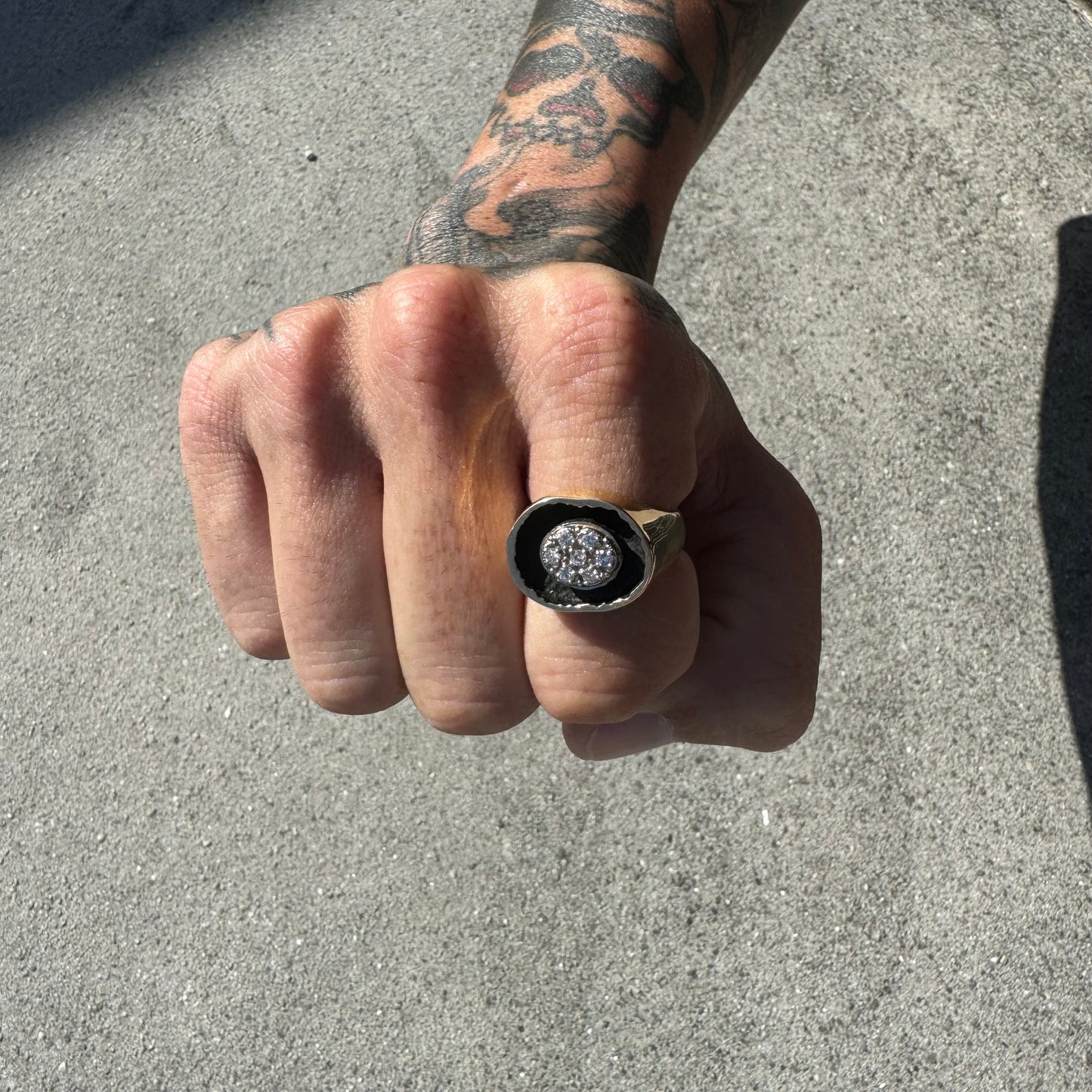1970’s Solid 14k Yellow Gold Brutalist .35ctw Natural Diamond Kentucky Cluster Ring (10)