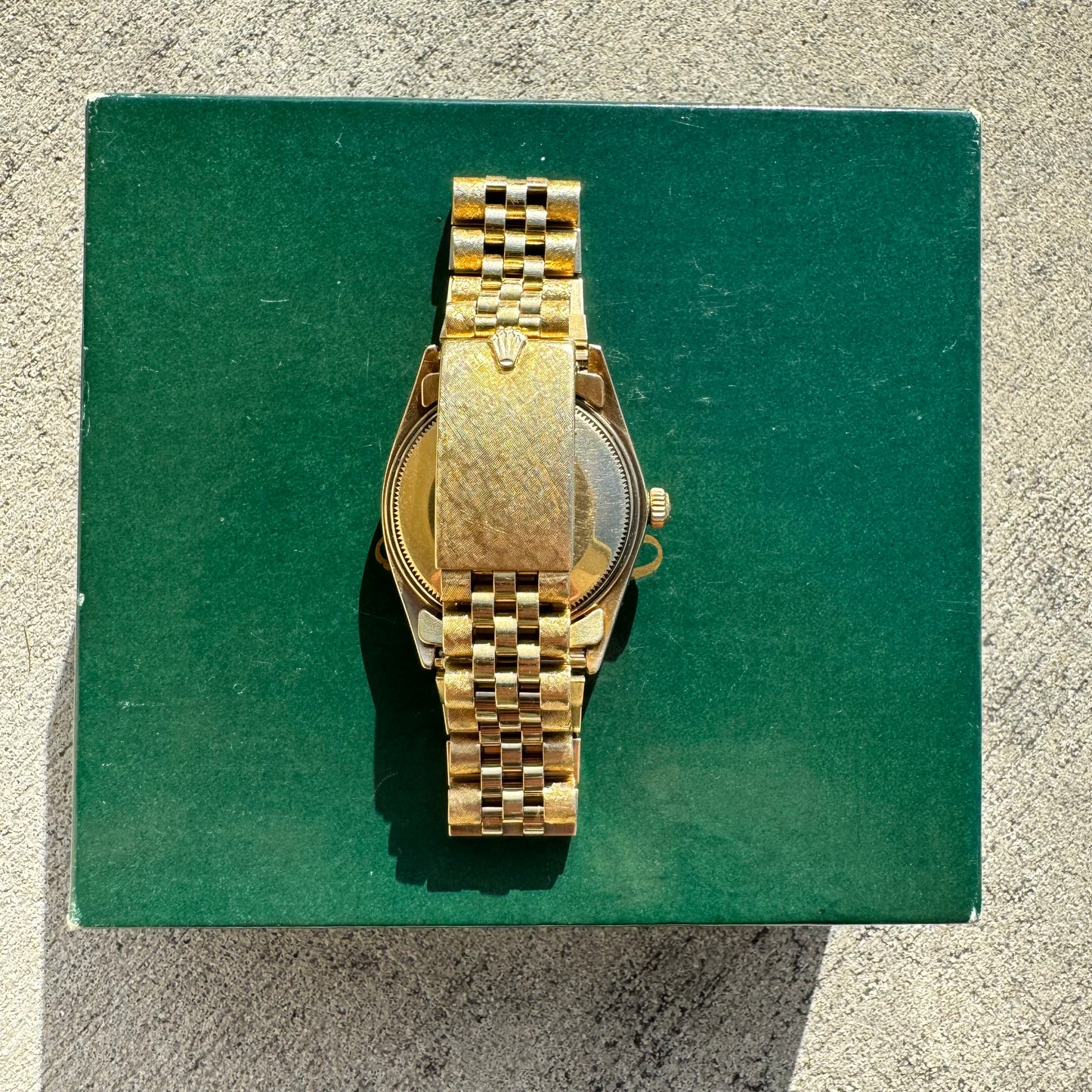 1966 Rolex Oyster Perpetual Date Ref. 1503 Florentine Finish 14k Gold (7.5”/34mm)