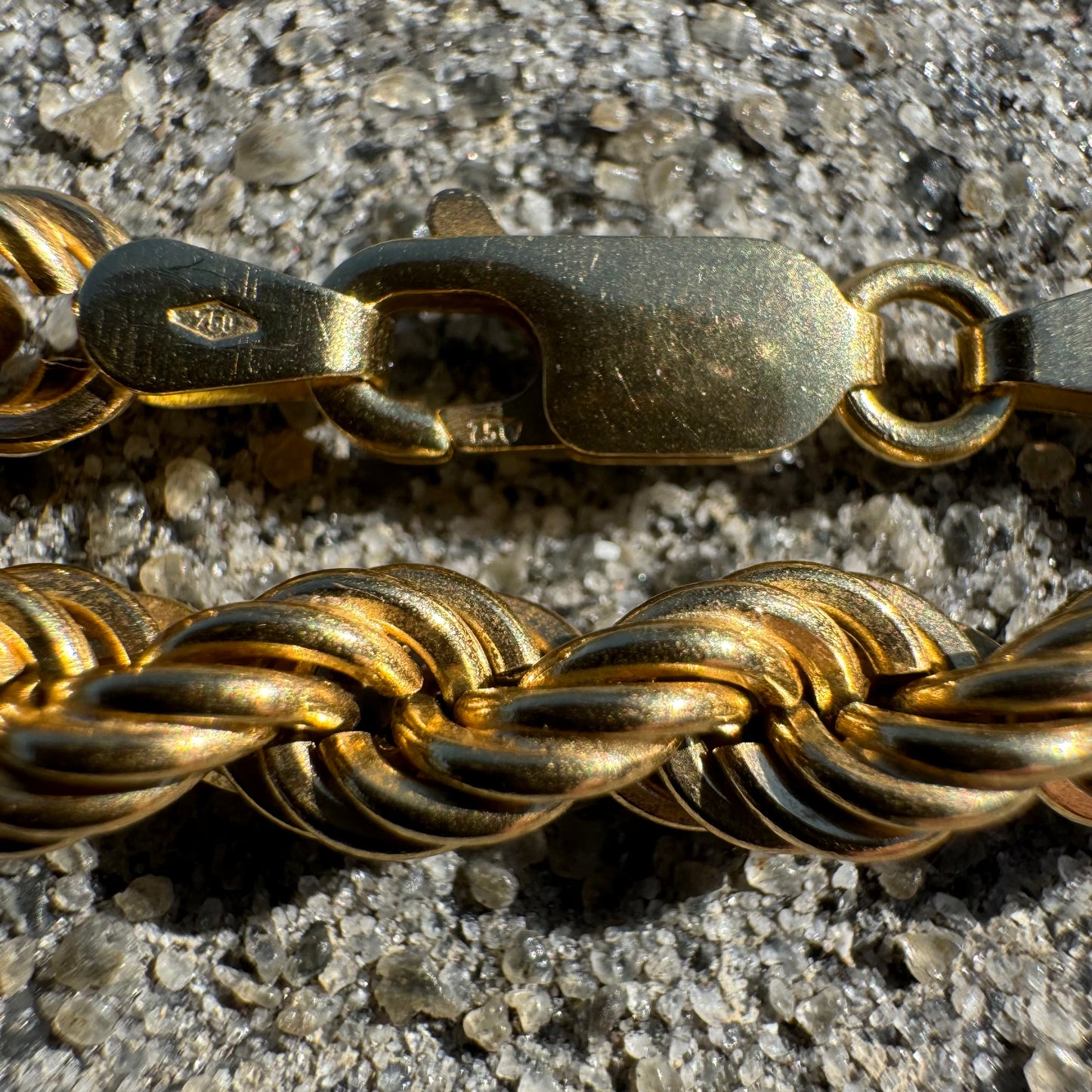 Vintage Italian 18k Yellow Gold Classic Braided Rope Chain Necklace (20”)