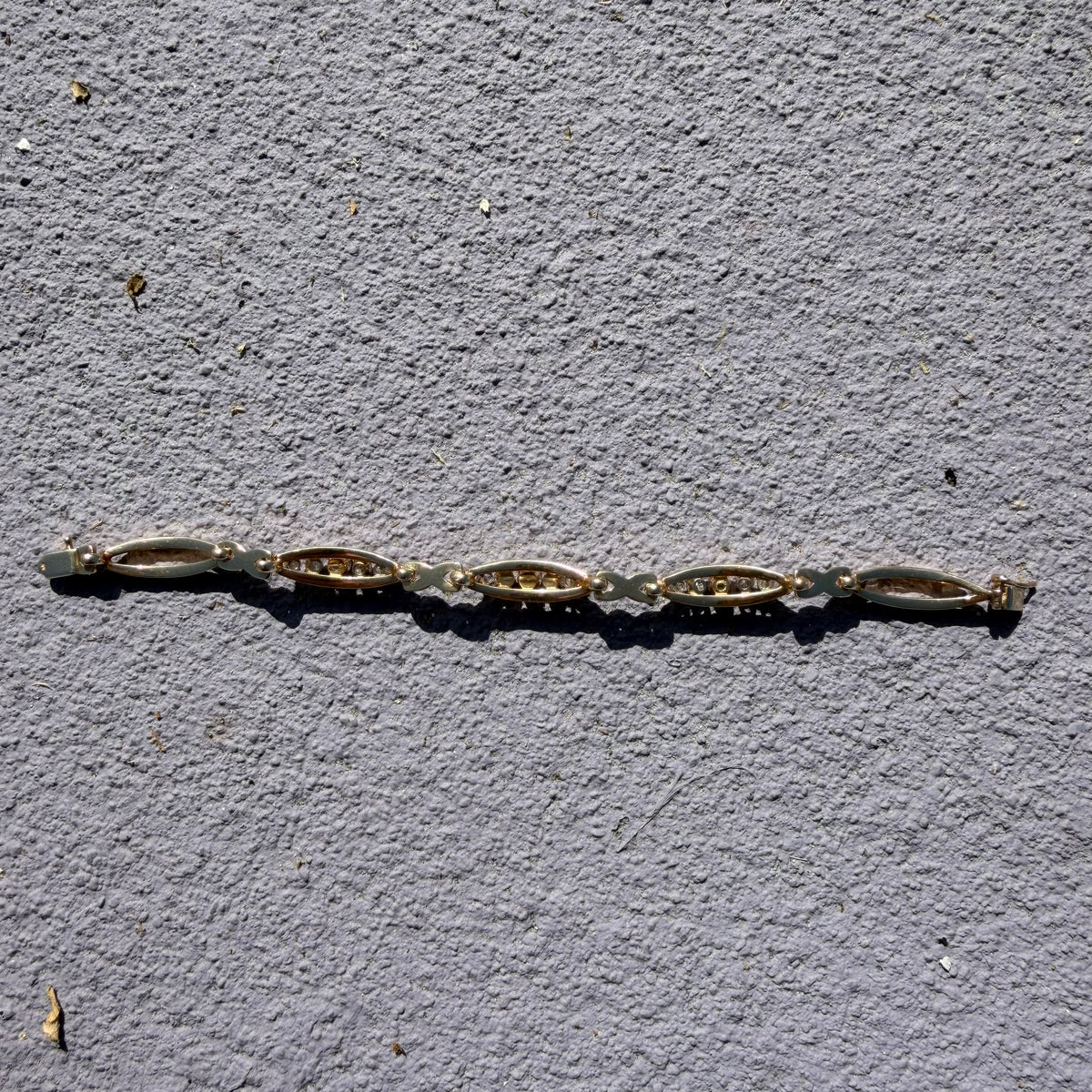 Vintage Solid 14k Yellow Gold 2.75ctw Natural Diamond Infinity Link Bracelet (7.25”)