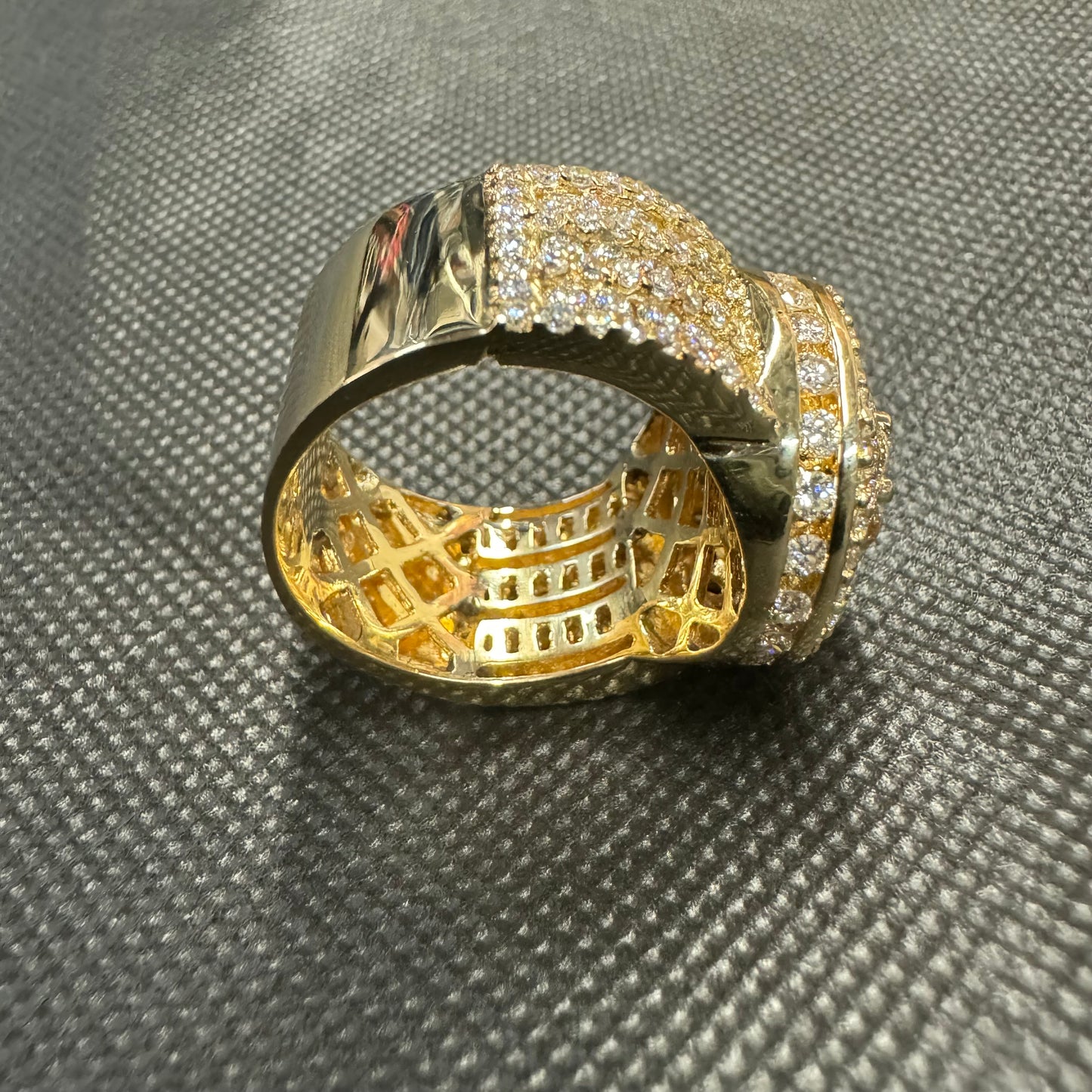 Custom 5.25ctw Natural VS Diamond Cluster 14k Yellow Gold Championship Ring (10.5)