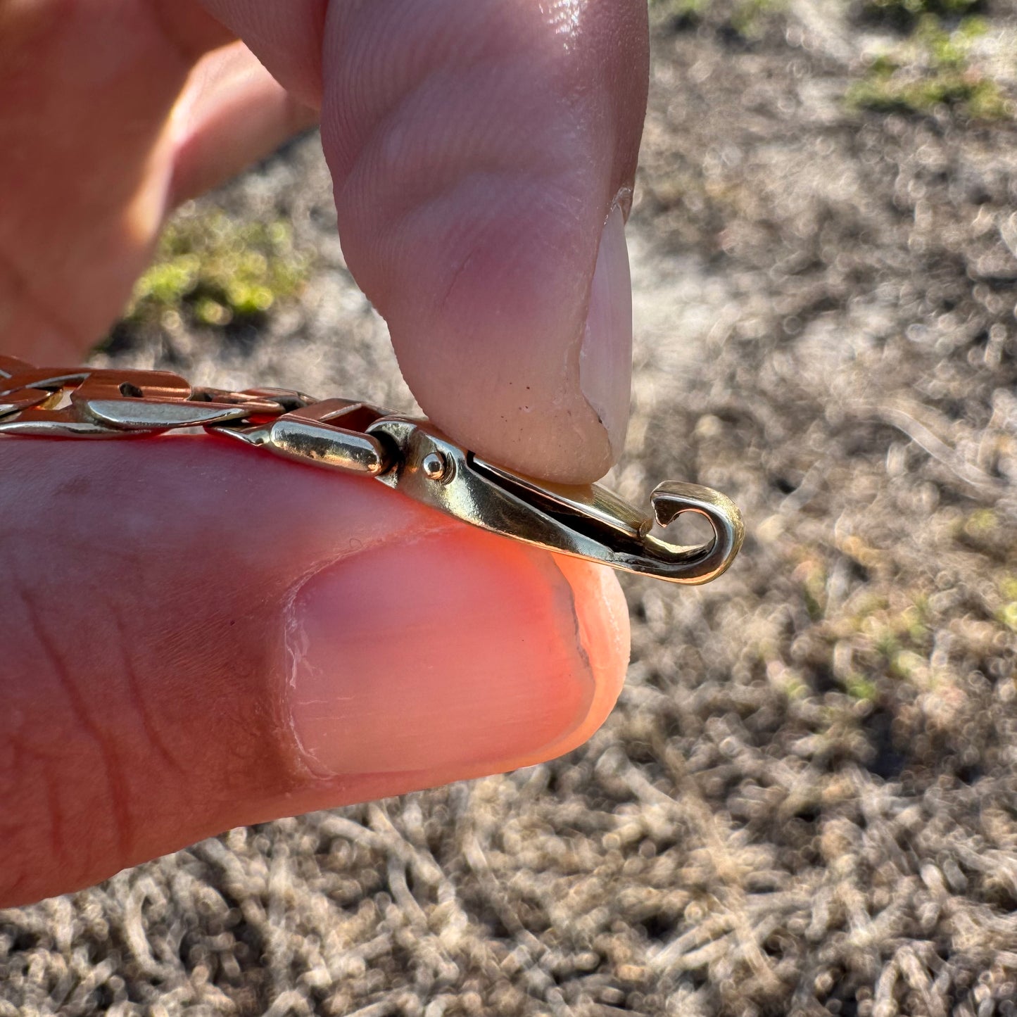 Vintage Solid 14k Yellow Italian Gold Heavyweight Intricate Tigers Eye Link Bracelet (8”)