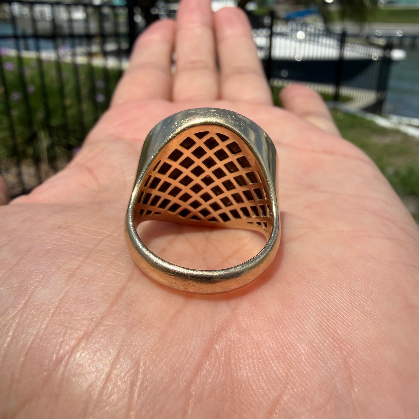 Vintage Bezel Set Solid 14k Yellow Gold 1887 $5 Liberty Coin Ring
